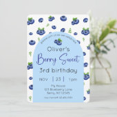 Blueberry Sweet Birthday Foto Kaart (Staand voorkant)