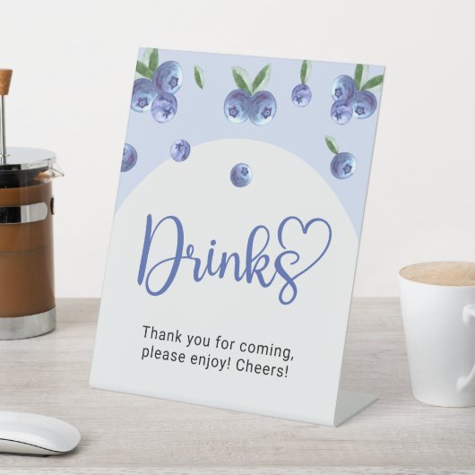 Blueberry Sweet Waterverf Boy Baby shower Drinken Reclamebord Met Voetstuk (Insitu)