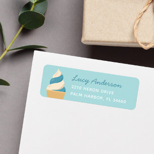 Blueberry Swirl Ice Cream Return-adres Etiket