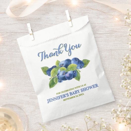 Blueberry Theme Baby shower Bedankt Bedankzakje (Geknipt)