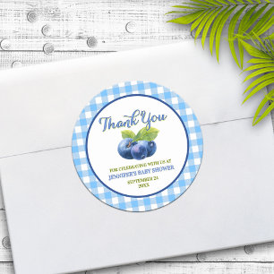 Blueberry Theme Baby shower Bedankt Ronde Sticker