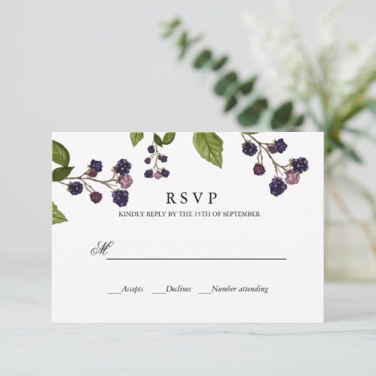 BlueBerry | TROUWREACTIE RSVP (Staand voorkant)