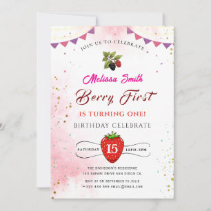 Blueberry verjaardagsfeestje uitnodiging