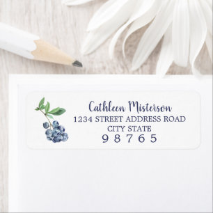 Blueberry Waterverf Return Address Labels