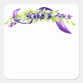 Blueberry Waterverf Scrapbook Vierkante Sticker