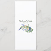 Blueberry Wildflower Lavendel Rustieke bruiloft Menu (Achterkant)
