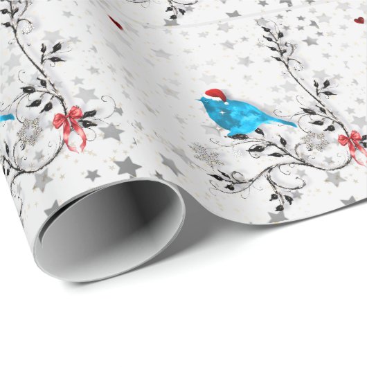 Bluebird at Christmas Cadeaupapier (Rol Hoek)