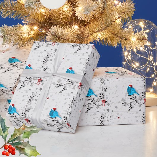Bluebird at Christmas Cadeaupapier
