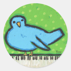 bluebird avec autocollants pour piano