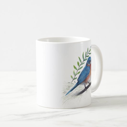 Bluebird Bird Art Café Mug (Devant droit)