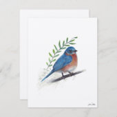 Bluebird Bird Art Feestdagenkaart (Voorkant / Achterkant)