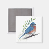 Bluebird Bird Art Magnet Magneet (Voorkant / Achterkant)