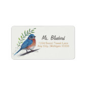 Bluebird Bird Art Retour Étiquette (Devant)