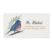 Bluebird Bird Art Return Label (Voorkant)
