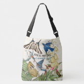 Bluebird Bird Butterfly Hummingbird Moth Canvas ta Crossbody Tas (Voorkant)