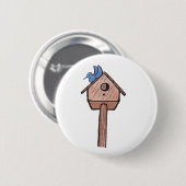 Bluebird Birdhouse...Button... Ronde Button 5,7 Cm (Voorkant /achterkant)