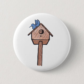 Bluebird Birdhouse...Button... Ronde Button 5,7 Cm