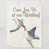Bluebird Birds Faune Animaux Faire-part de mariage (Devant)