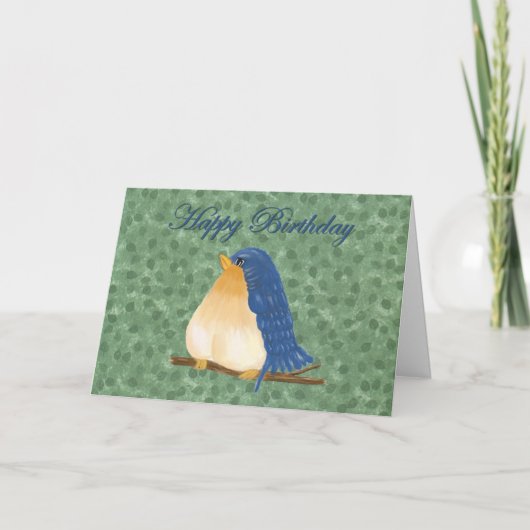 Bluebird Birthday Kaart (Grote Afdruk) (Voorkant)