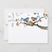  Bluebird Blooming Branch Wedding RSVP Kaartje (Voorkant)