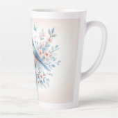 Bluebird Blossom Watercolor Serenity Latte Mok (Rechts)