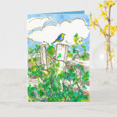 Bluebird Brambles denkt aan jou Kaart (Gele Bloem)