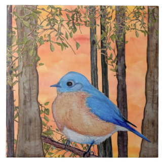 Bluebird Ceramic Tile, Large Tegeltje