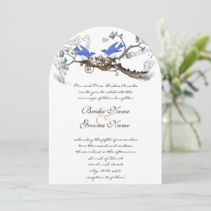  Bluebird Chirping Wedding Invitting Kaart
