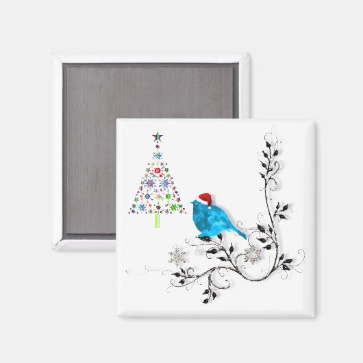 Bluebird & Christmas! Tree Magneet (Voorkant / Achterkant)