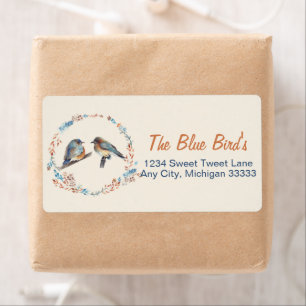Bluebird Couple Art Étiquette