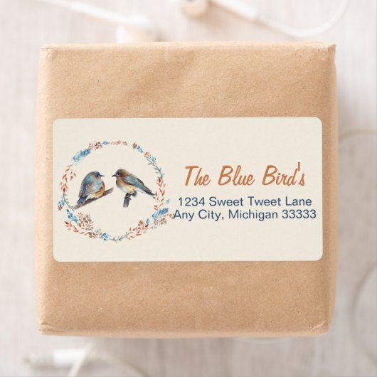 Bluebird Couple Art Étiquette (En situation)