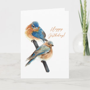 Bluebird Couple Happy Birthday Notitiekaartje