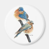Bluebird Couple Waterverf Magneet (Voorkant)