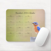 Bluebird - Customizable full year 2026 calendar Muismat (Met muis)