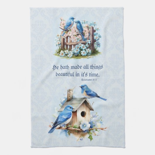 Bluebird Écriture Serviette Birdhouse Ecclesiastes (Vertical)