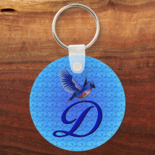 Bluebird Elegant Monogram Initiaal D Sleutelhanger