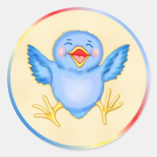 Bluebird Happiness Ronde Sticker