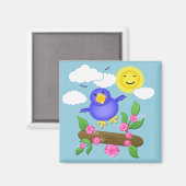 Bluebird Happy Spring Magnet (Recto/Verso)