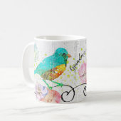 Bluebird Hydrangea Floral Oma Quote Monogram Koffiemok (Voorkant links)