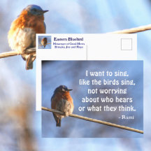 Bluebird Ik wil Rumi Quote Photographic zingen