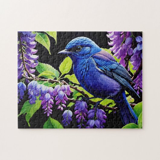 Bluebird in de Wisteria Legpuzzel (Horizontaal)
