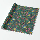 Bluebird Kerstfeestay Pattern Cadeaupapier (Uitgerold)