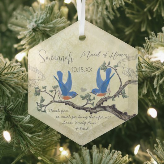  Bluebird Maid of Honor Ornaments Glas Ornament (Insitu)
