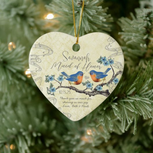  Bluebird Maid of Honor Ornaments Keramisch Ornament (Boom)