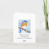 Bluebird - mâle - Carte pour notes d'aquarelle (Dos)