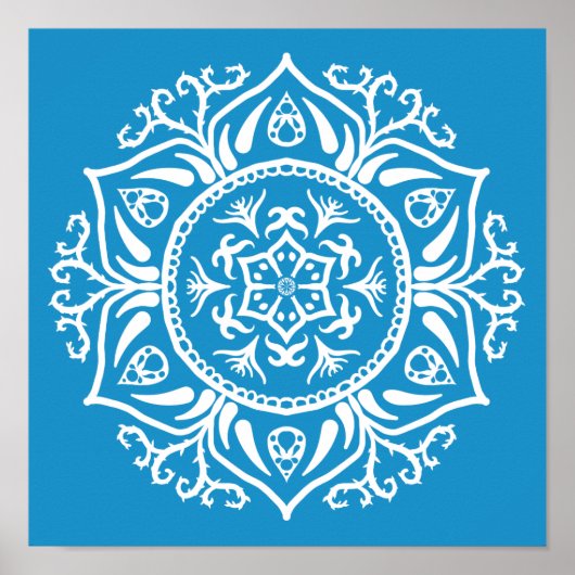 Bluebird Mandala Poster (Voorkant)