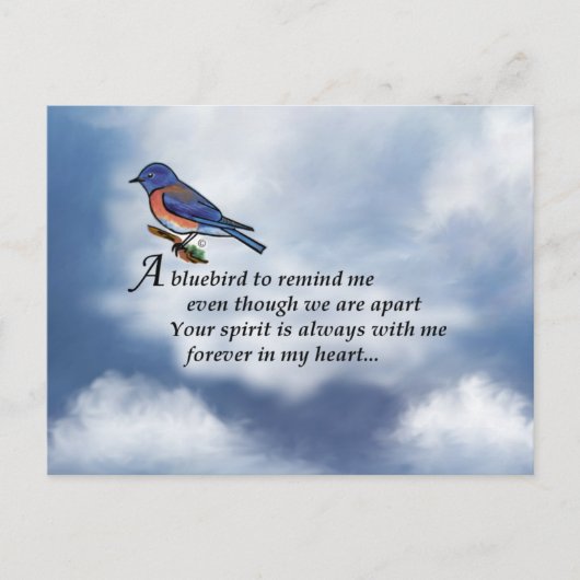 Bluebird Memorial Poem Briefkaart (Voorkant)