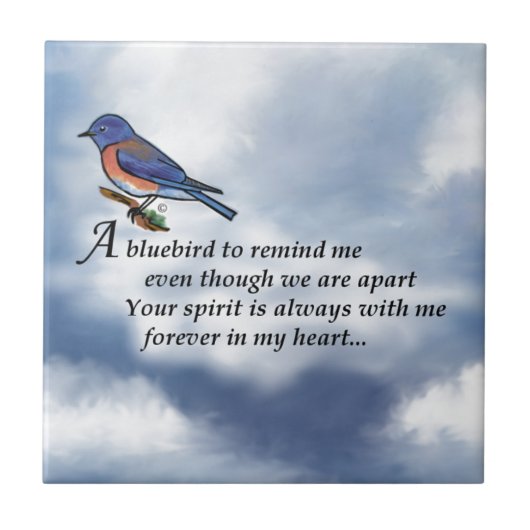 Bluebird Memorial Poem Tegeltje (Voorkant)
