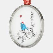 Bluebird met kerst metalen ornament (Links)