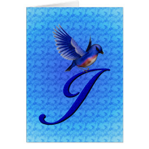Bluebird Monogram Initial J Elegant